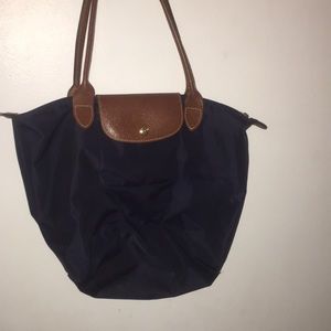 navy LONGCHAMP LE PLIAGE tote (small)